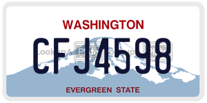 CFJ4598 license plate in Washington