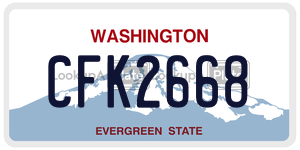 CFK2668  license plate in WA