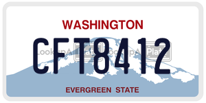 CFT8412 license plate in Washington