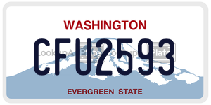 CFU2593  license plate in WA