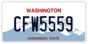 CFW5559 license plate in Washington