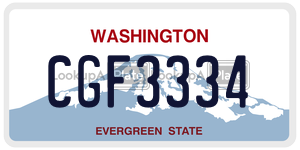 CGF3334 license plate in Washington