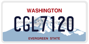 CGL7120 license plate in Washington