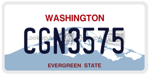 CGN3575 license plate in Washington