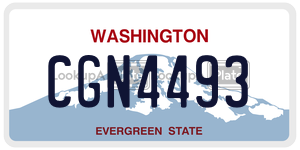 CGN4493  license plate in WA