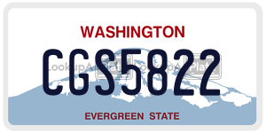 CGS5822 license plate in Washington