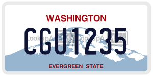 CGU1235 license plate in Washington