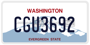 CGU3692  license plate in WA