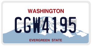 CGW4195 license plate in Washington