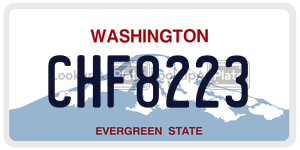 CHF8223 license plate in Washington