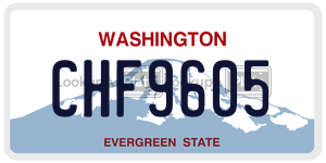 CHF9605 license plate in Washington