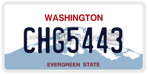 CHG5443 license plate in Washington