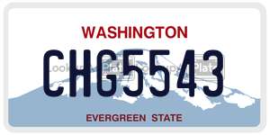 CHG5543 license plate in Washington