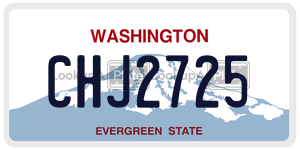 CHJ2725  license plate in WA