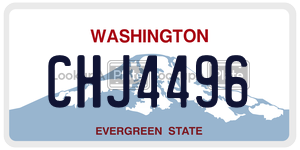 CHJ4496  license plate in WA