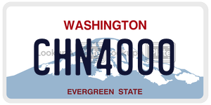 CHN4000 license plate in Washington