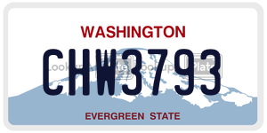 CHW3793  license plate in WA