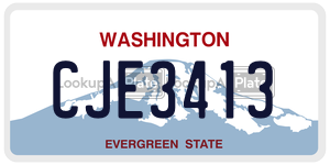 CJE3413 license plate in Washington