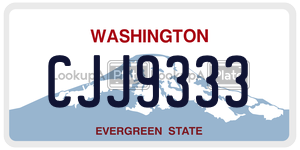 CJJ9333 license plate in Washington