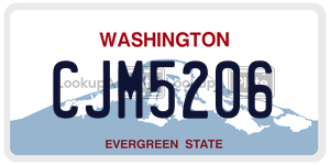 CJM5206  license plate in WA