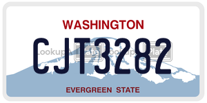CJT3282 license plate in Washington