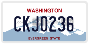 CKJ0236 license plate in Washington