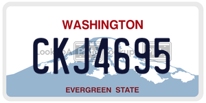CKJ4695 license plate in Washington