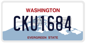 CKU1684 license plate in Washington