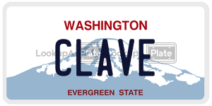 CLAVE license plate in Washington