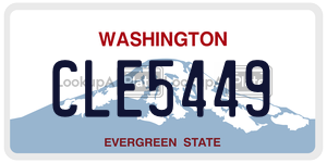CLE5449  license plate in WA