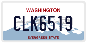 CLK6519 license plate in Washington