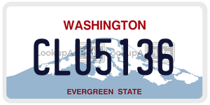 CLU5136  license plate in WA