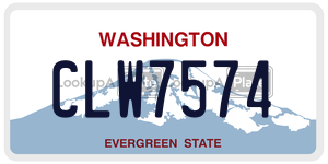 CLW7574  license plate in WA
