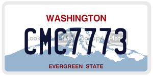 CMC7773 license plate in Washington