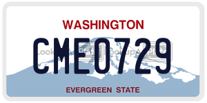 CME0729 license plate in Washington