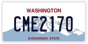 CME2170 license plate in Washington
