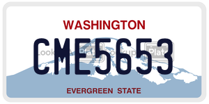 CME5653 license plate in Washington
