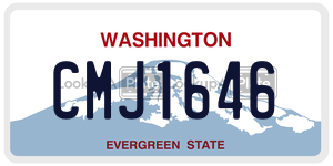 CMJ1646 license plate in Washington