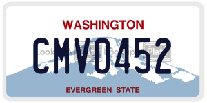 CMV0452 license plate in Washington