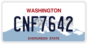 CNF7642 license plate in Washington