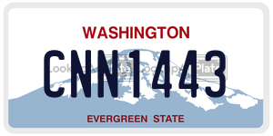 CNN1443 license plate in Washington
