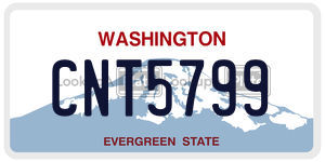CNT5799 license plate in Washington