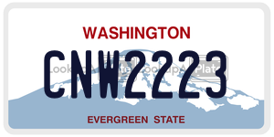 CNW2223 license plate in Washington