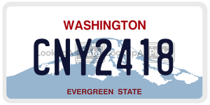 CNY2418  license plate in WA