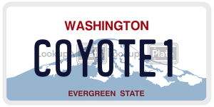 COYOTE1  license plate in WA
