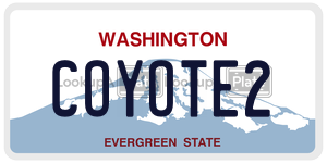 COYOTE2  license plate in WA