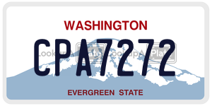 CPA7272 license plate in Washington
