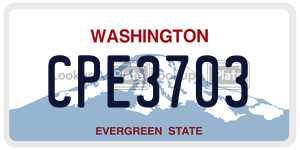 CPE3703 license plate in Washington