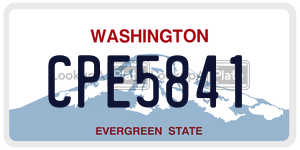 CPE5841 license plate in Washington
