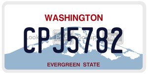 CPJ5782  license plate in WA